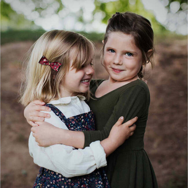LuluLuvs Petal Bows, Liberty of London Blush/Olive/Burgundy Florals Bundle Set - Hair Accessories - 2