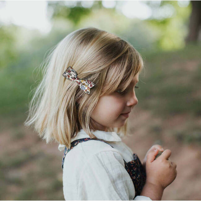 LuluLuvs Petal Bows, Liberty of London Blue/Brown Florals Bundle Set - Hair Accessories - 4