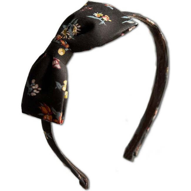 LuluLuvs Liberty of London Bow Headband, Brown Floral