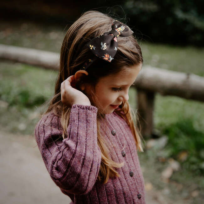 LuluLuvs Liberty of London Bow Headband, Brown Floral - Headbands - 2