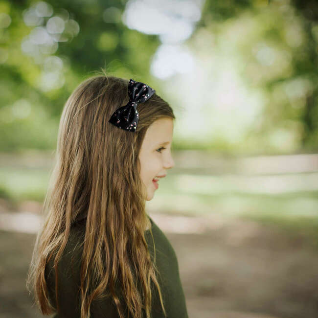 LuluLuvs Liberty of London Bow Headband, Black/Pink Floral - Headbands - 2