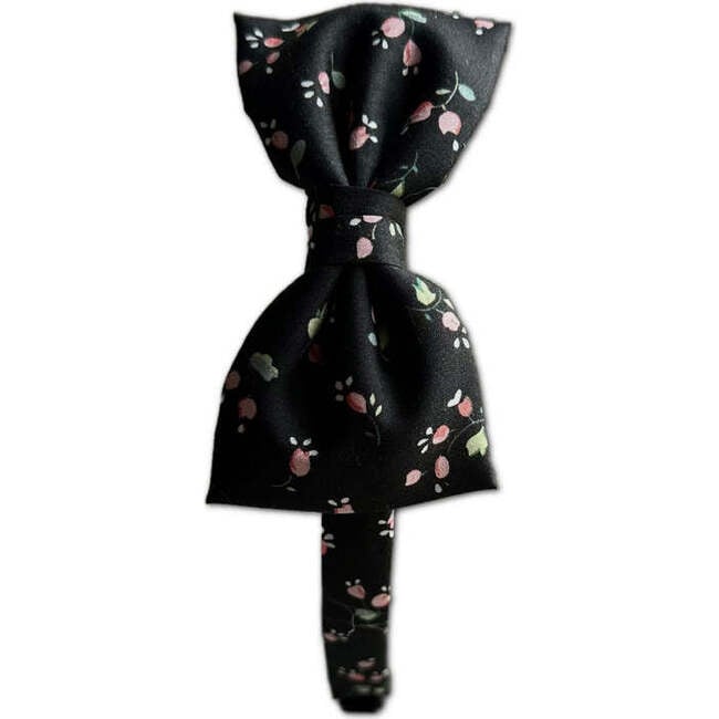 LuluLuvs Liberty of London Bow Headband, Black/Pink Floral - Headbands - 3