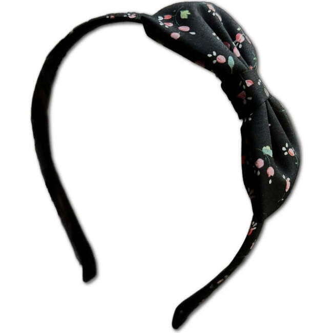 LuluLuvs Liberty of London Bow Headband, Black/Pink Floral - Headbands - 4