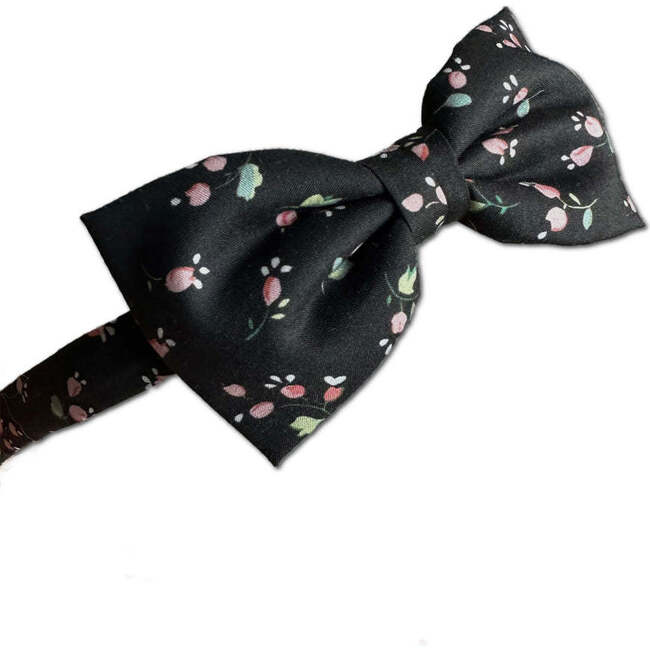 LuluLuvs Liberty of London Bow Headband, Black/Pink Floral - Headbands - 5