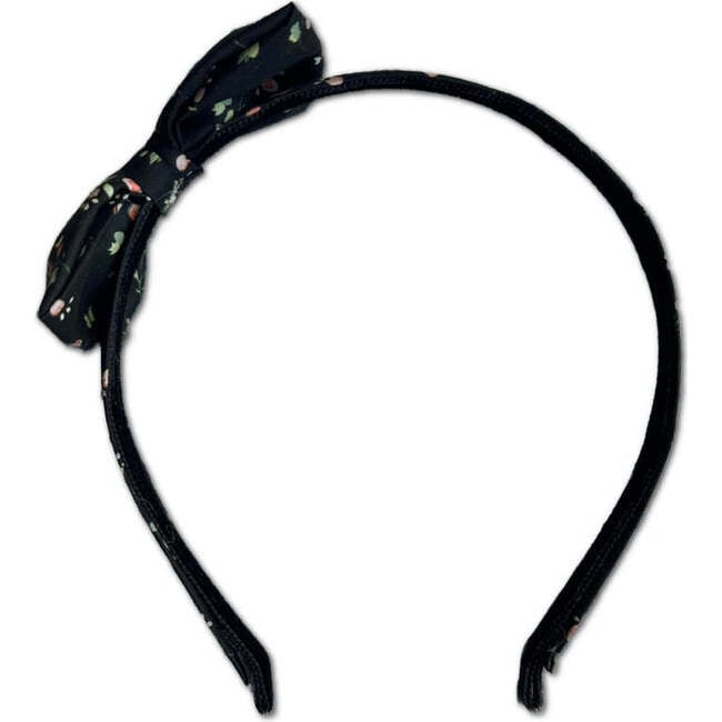 LuluLuvs Liberty of London Bow Headband, Black/Pink Floral - Headbands - 6
