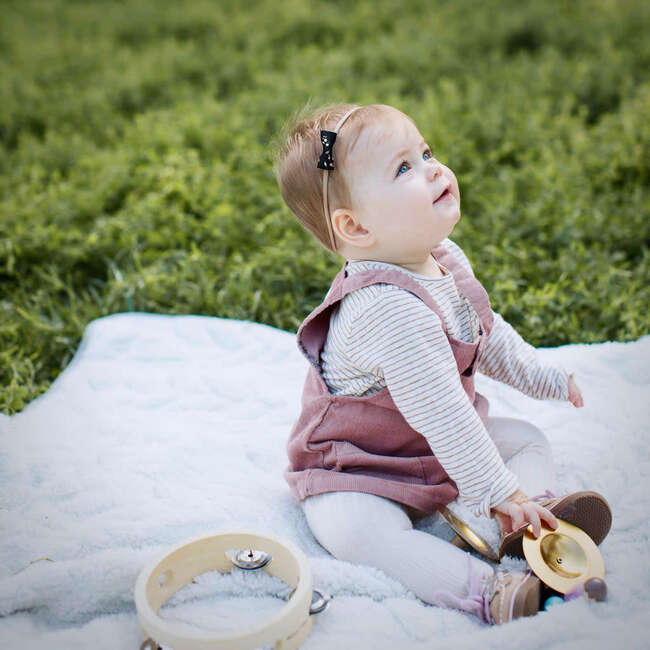 LuluLuvs Itty Bitty Bow Baby Headbands, Pink/Mustard/Black Florals Bundle Set - Bows - 4