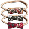 LuluLuvs Itty Bitty Bow Baby Headbands, Blush/Olive/Burgundy Florals Bundle Set - Bows - 1 - thumbnail