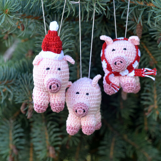 Crochet Pig Ornaments