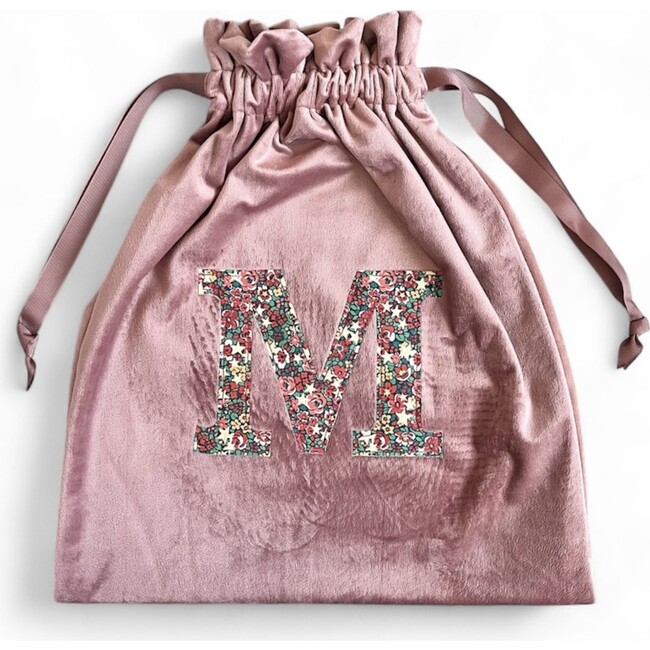 Liberty of London Christmas Personalised Gift Sack, Pink Velvet