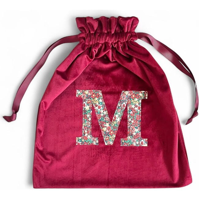 Liberty of London Christmas Personalised Gift Sack, Red Velvet