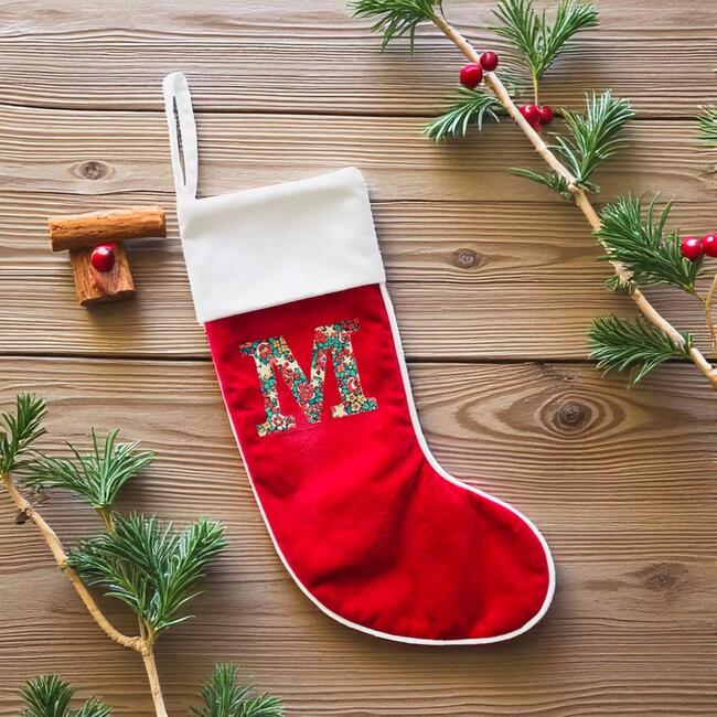 Liberty of London Children's Personalised Christmas Stocking, Red - Stockings - 2