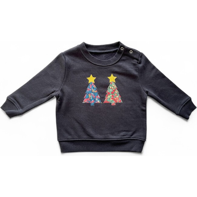 Liberty of London Children's Christmas Trees Jumper, Navy