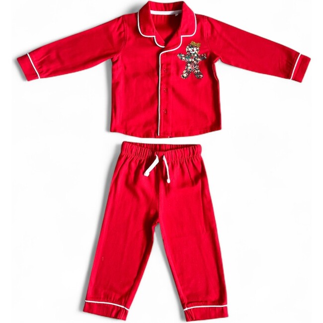 Liberty of London Children's Christmas Gingerbread Design Classic Pyjamas, Red