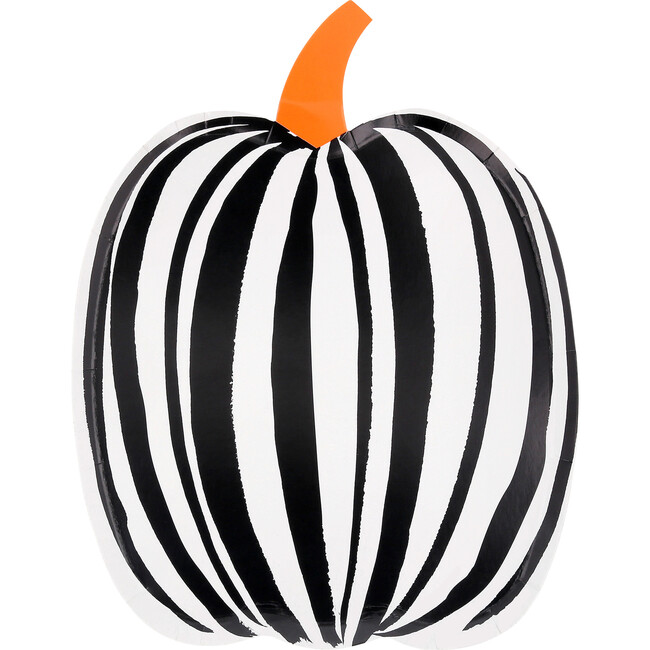 Stripe Pumpkin Plates - Party - 4