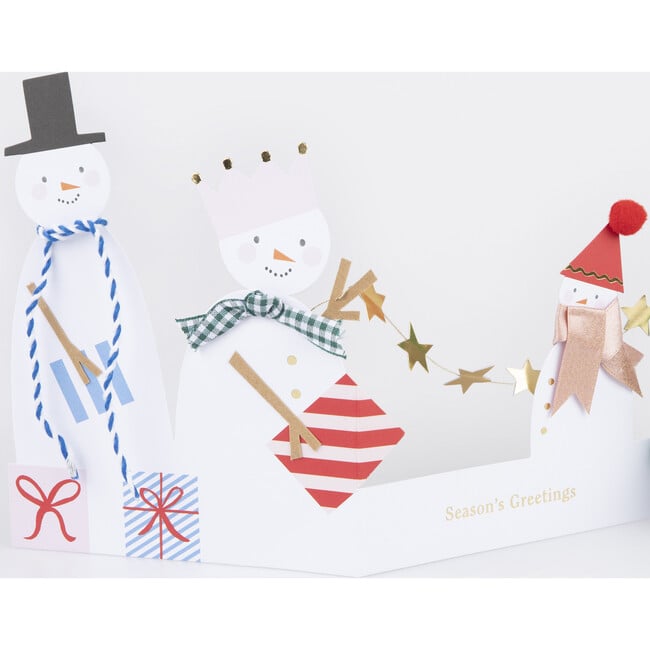 Snowman Family Concertina Christmas Card - Party - 4