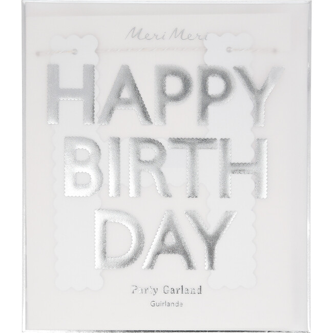 Silver Scallop Happy Birthday Garland - Party - 3