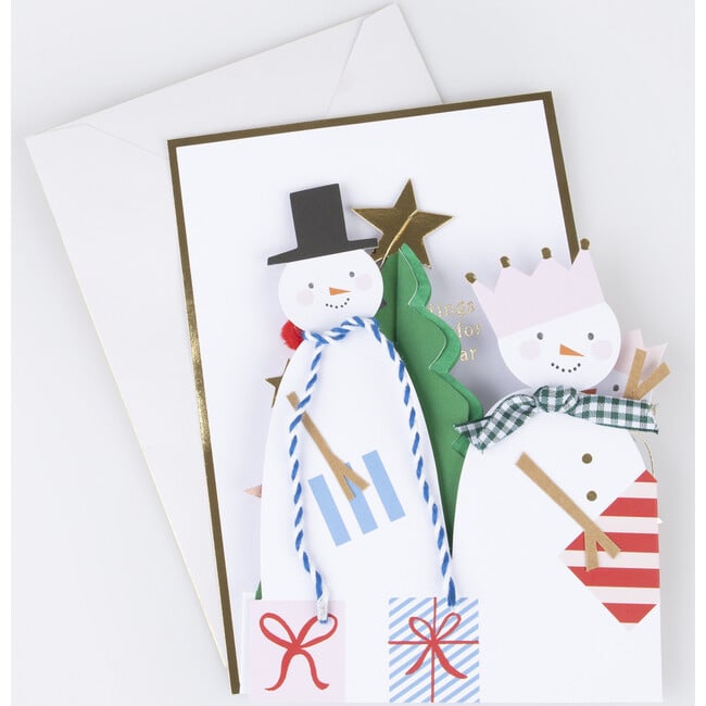 Snowman Family Concertina Christmas Card - Party - 5