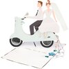 Scooter Couple Stand-Up Wedding Card - Party - 1 - thumbnail