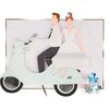 Scooter Couple Stand-Up Wedding Card - Party - 2 - thumbnail