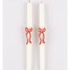 Red Stripy Bow Table Candles - Candles - 3 - thumbnail