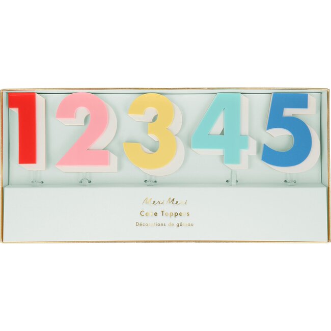 Rainbow Number Acrylic Toppers
