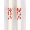 Red Stripy Bow Table Candles - Candles - 4 - thumbnail