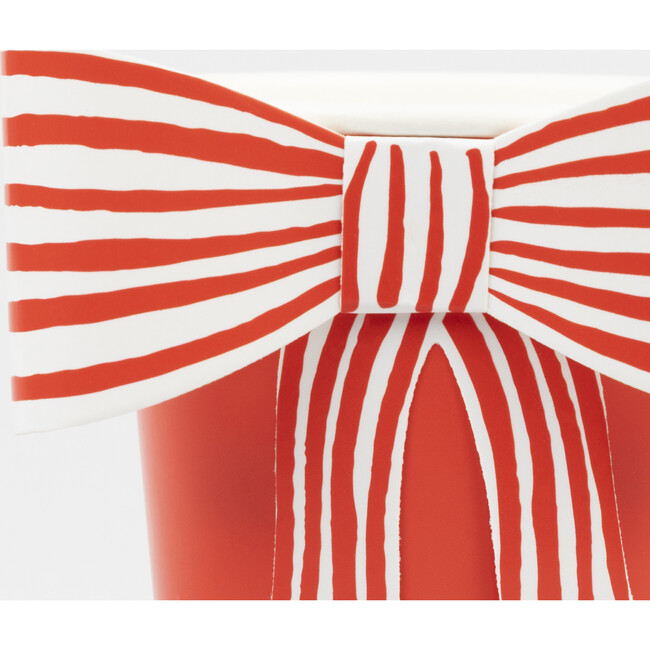 Red & White Stripy Bow Cups
