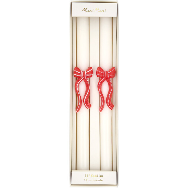 Red Stripy Bow Table Candles - Candles - 5