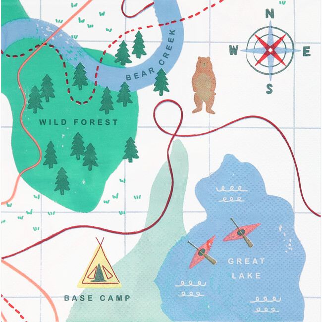 Outdoor Adventures Map Large Napkins