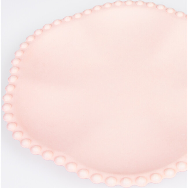 Pink Dot Edged Flower Compostable Dinner Plates - Party - 3