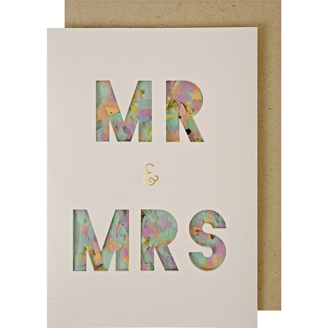Mr & Mrs Confetti Shaker Wedding Card