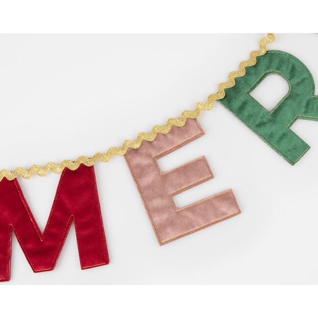 Merry Christmas Velvet Pennant Garland - Party - 3