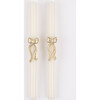 Gold Stripy Bow Table Candles - Candles - 3 - thumbnail