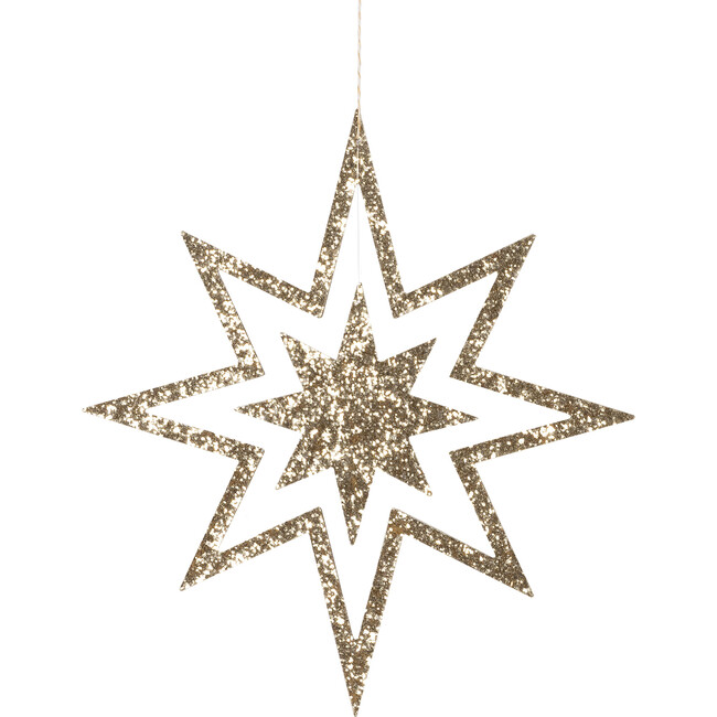 Large Glitter Wooden Star Decorations - Party - 5