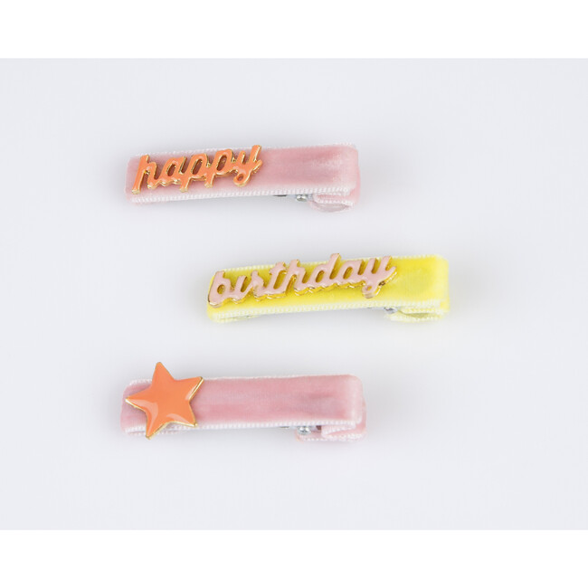 Happy Birthday Enamel Hair Clips - Hair Accessories - 4