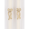 Gold Stripy Bow Table Candles - Candles - 4 - thumbnail