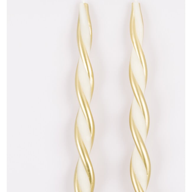 Gold Stripe Twist Candles - Candles - 4