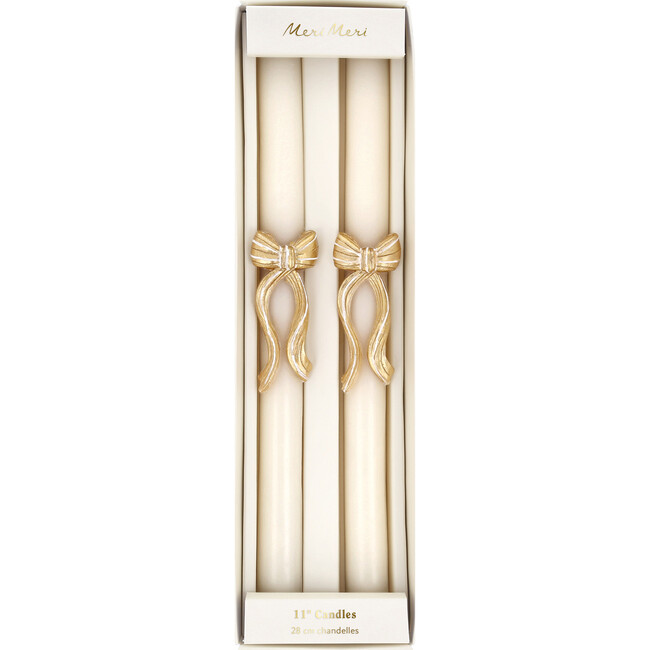 Gold Stripy Bow Table Candles - Candles - 5