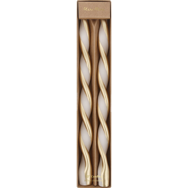 Gold Stripe Twist Candles - Candles - 5