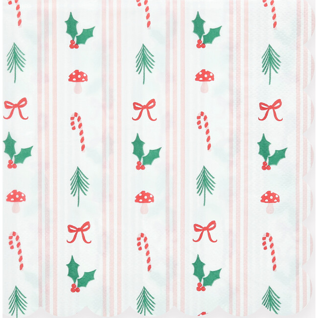 Festive Icon Stripes Large Napkins