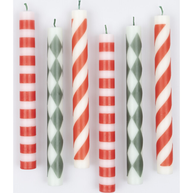 Festive Stripe Table Candles