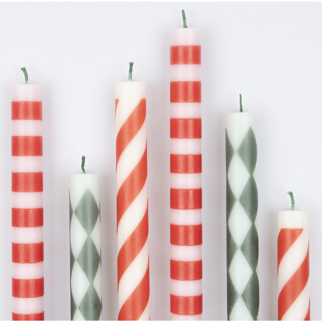 Festive Stripe Table Candles - Candles - 3