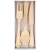 Elegant Gold Foil Detail Wooden Cutlery Set - Party - 1 - thumbnail