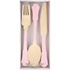 Elegant Pink Wooden Cutlery Set - Party - 1 - thumbnail