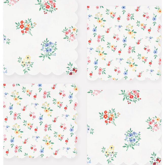 Ditsy Posy Scalloped Small Napkins