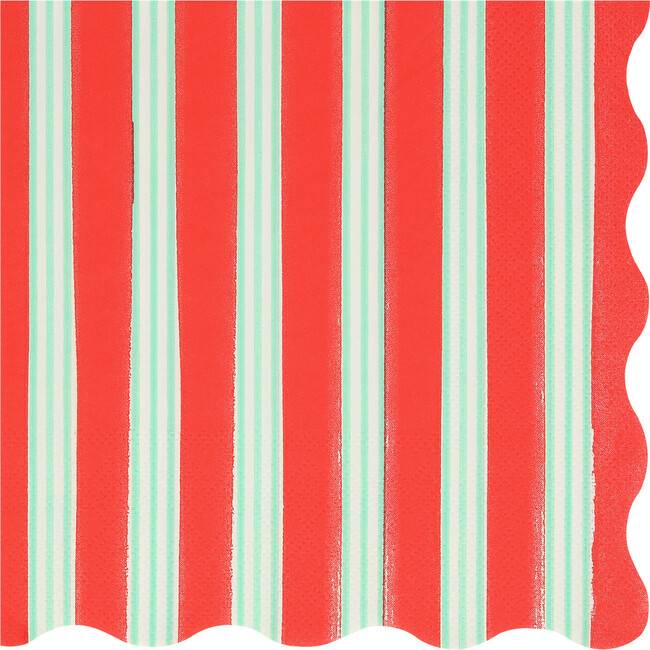 Festive Stripe Large Napkins - Party - 4