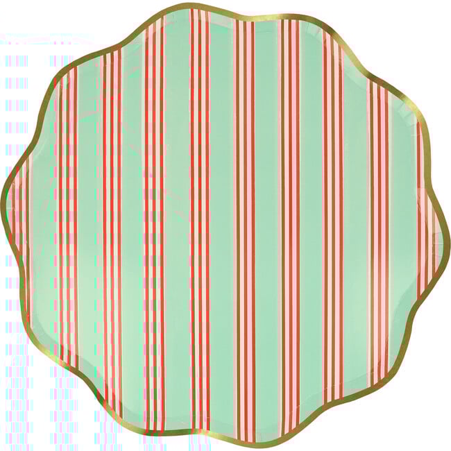 Festive Stripe Dinner Plates - Party - 4