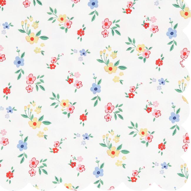Ditsy Posy Scalloped Small Napkins - Party - 4