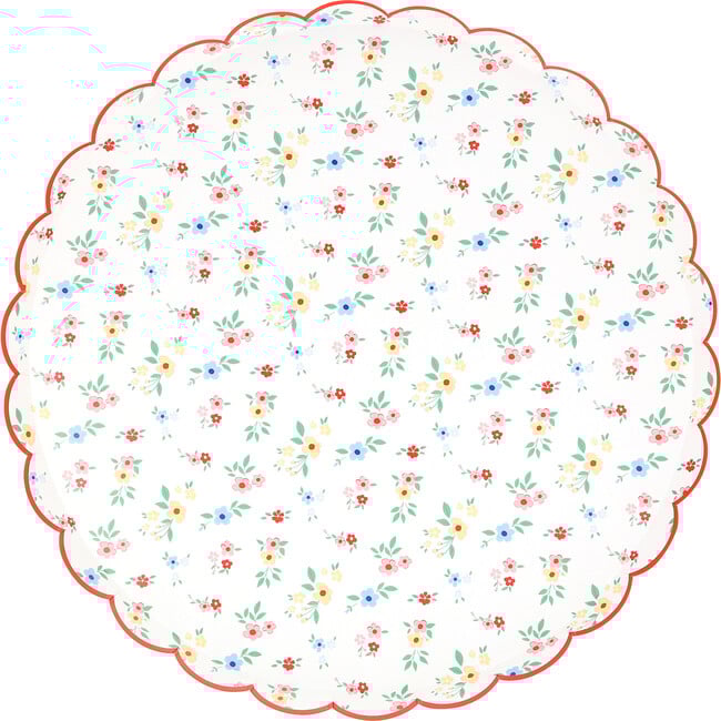 Ditsy Posy Scalloped Dinner Plates - Party - 4