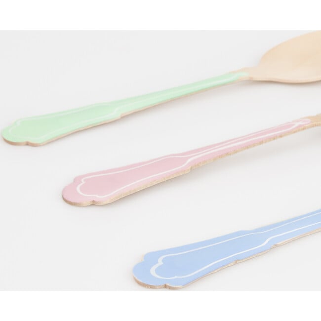 Elegant Mixed Color Wooden Cutlery Set - Party - 4